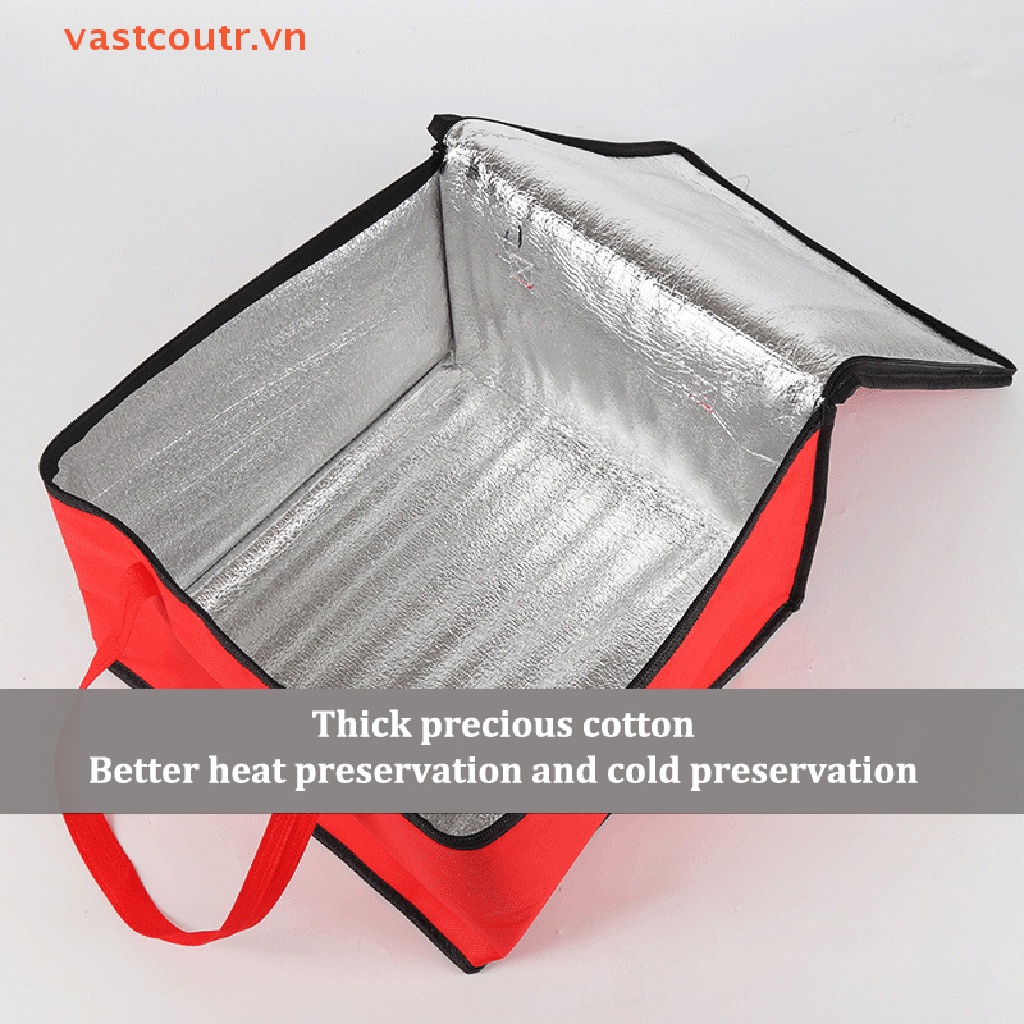 Túi Giữ Nhiệt Đựng Thức Ăn / Nước Uống Hình Vuông Cỡ Lớn Có Khóa Kéo Tiện Dụng Mang Theo Du Lịch Dã Ngoại