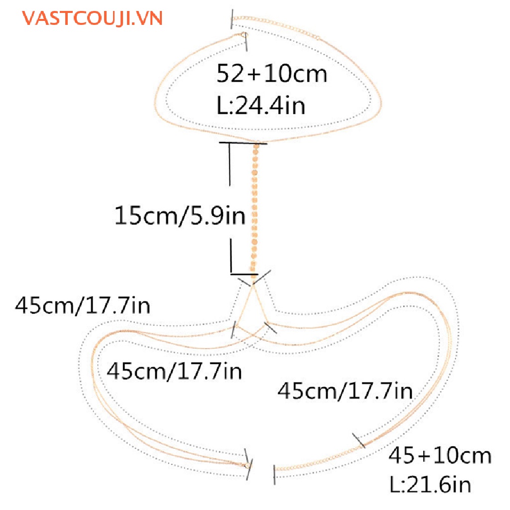 Chuỗi Xích Đeo Hông / Ngực Đính Kim Sa Thời Trang Đi Biển Quyến Rũ Cho Nữ