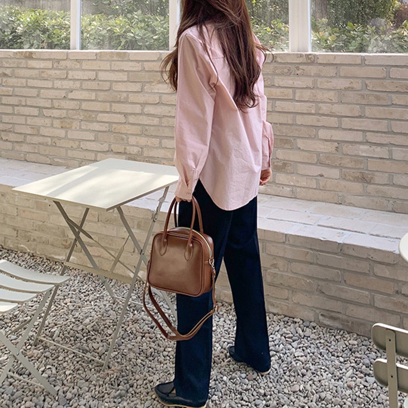Túi Xách Da PU Vuông Phong Cách Vintage Sang Trọng Cho Nữ