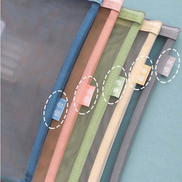 Túi Lưới Đựng Bút Bằng PVC Trong Suốt Màu Trơn Siêu Bền Tiện Dụng Ốp