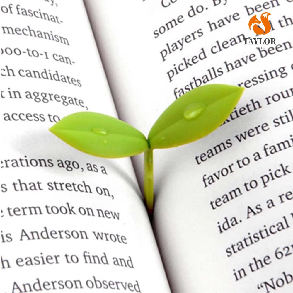 Dụng cụ đánh dấu trang sách hình lá cây bằng silicone nhiều màu sắc sáng tạo cho học sinh TAYLOR1
