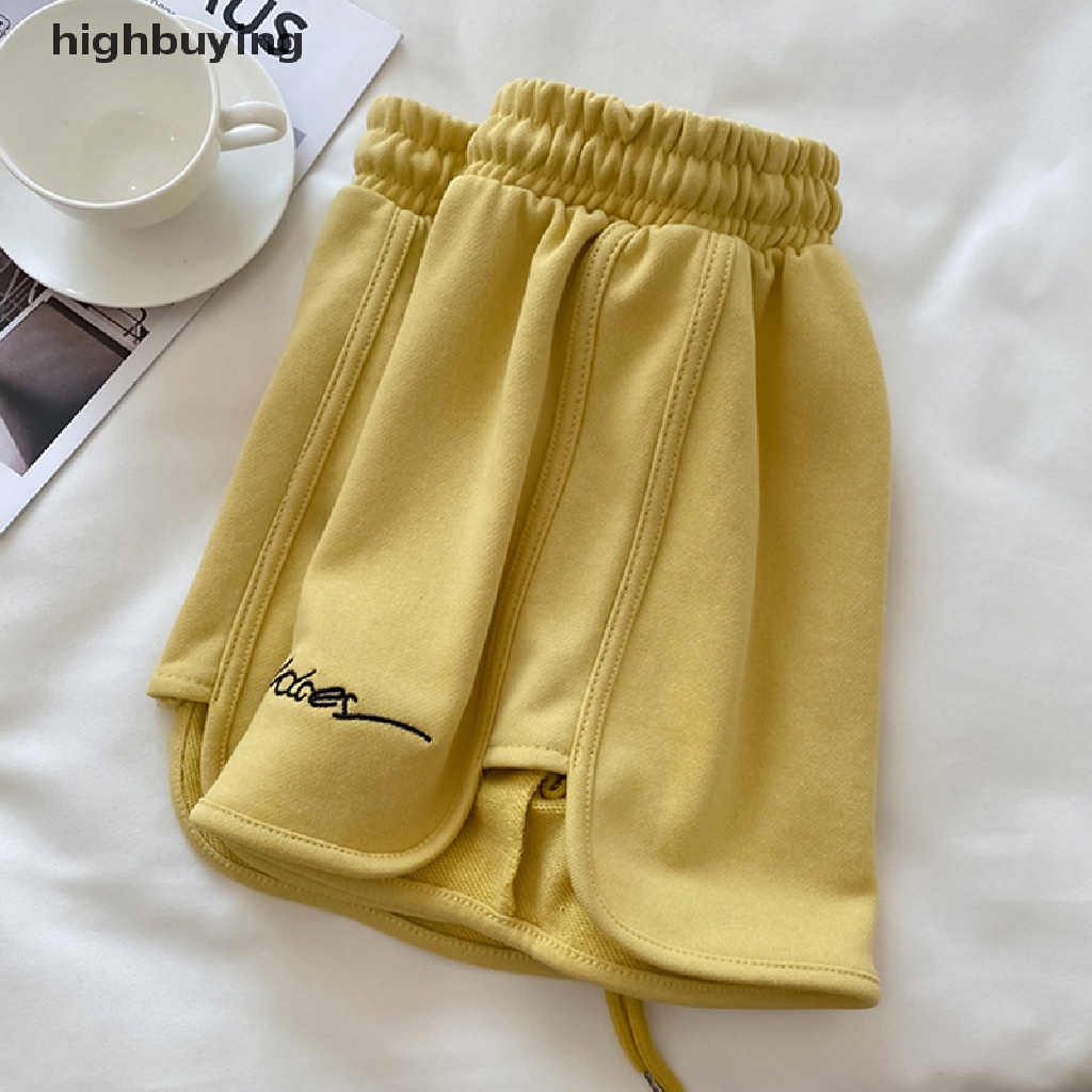 Quần Short Lưng Thun Dây Rút Thêu Chữ Belle Thời Trang Cho Nữ