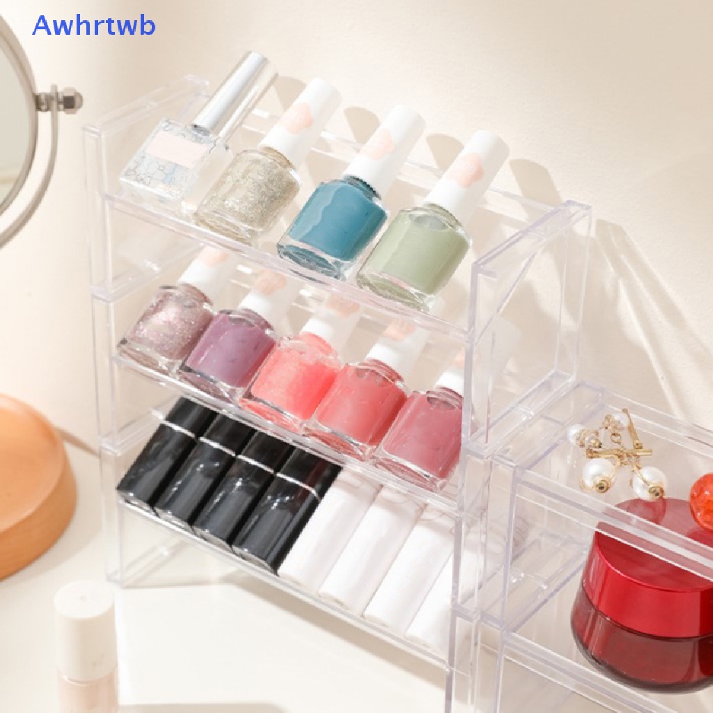 Kệ Đựng Mỹ Phẩm Bằng Nhựa Có Thể Xếp Chồng Lên Nhau Tiện Dụng Cho Nhà Tắm / Trường Học Mới