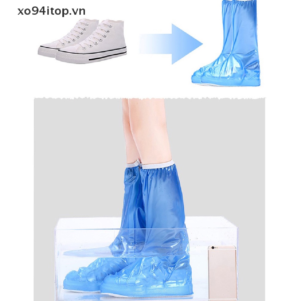 Xoitop Ủng Đi Mưa Dài Có Dây Kéo Chống Trượt Chống Nước Có Thể Tái Sử Dụng