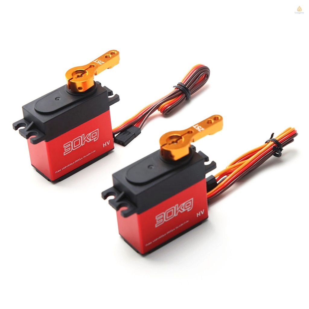 Set 2 Động Cơ Servo 30KG Kỹ Thuật Số Chống Nước Kèm Cánh Tay 25T Cho Xe Hơi Điều Khiển Từ Xa 1 / 8 1 / 10 1 / 12
