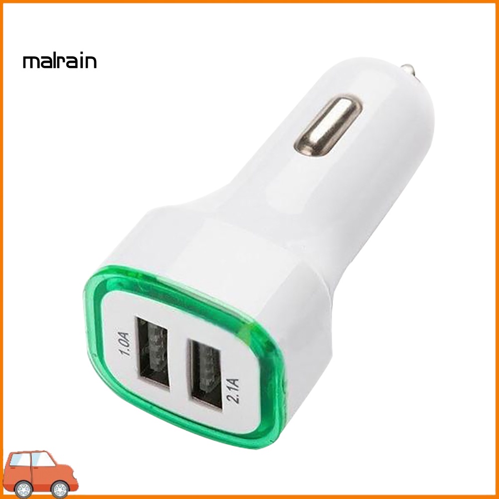 Tẩu Sạc Nhanh Hai Cổng USB Có Đèn LED Cho Xe Hơi