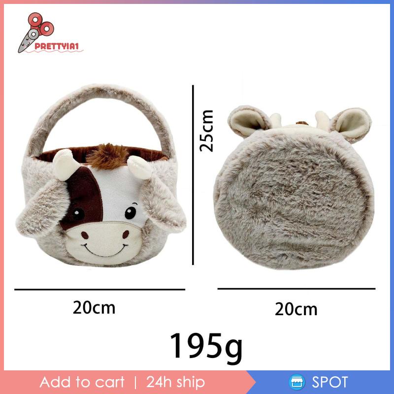 [Prettyia1] Túi Đựng Quà Sinh Nhật Hình Bò Sữa Bằng Vải Lông Có Thể Tái Sử Dụng Cho