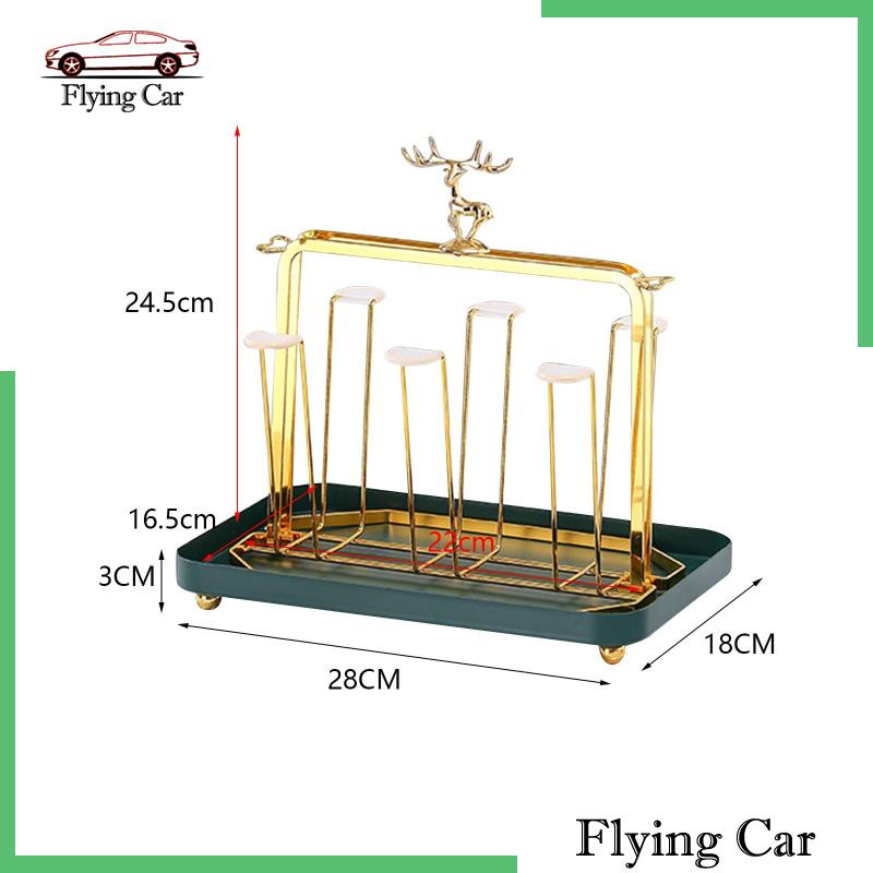 Giá Đỡ Cốc 6 Ngăn Bằng Kim Loại Sang Trọng Tiện Dụng Cho Văn Phòng / Lọ Gia Đình