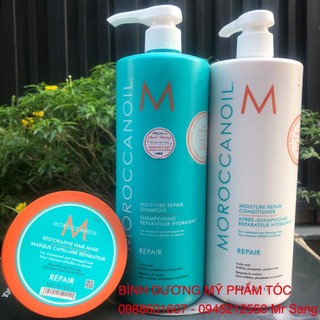 Combo dầu gội xả và hấp MOROCCANOIL Moisture Repair phục hồi độ ẩm 1000mlx2 /500ml (2026)