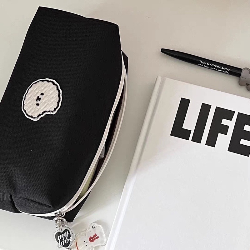 Túi Đựng Bút Ohaya Bằng Vải Canvas Màu Đen Sức Chứa Lớn Siêu Bền RYVN