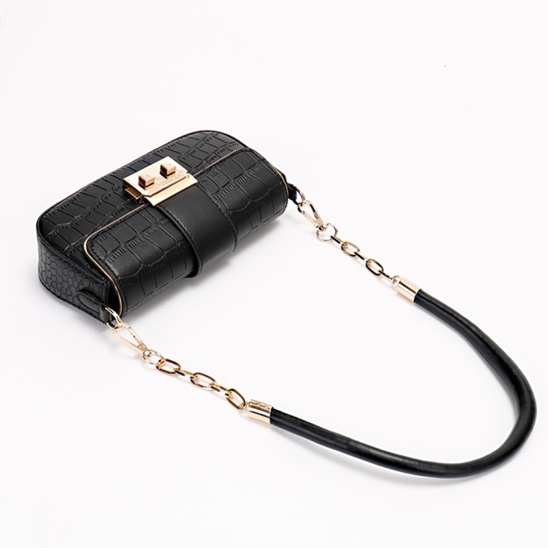 Túi Đeo Vai Vân Da Cá Sấu Màu Trơn Thời Trang Cao Cấp Cho Nữ