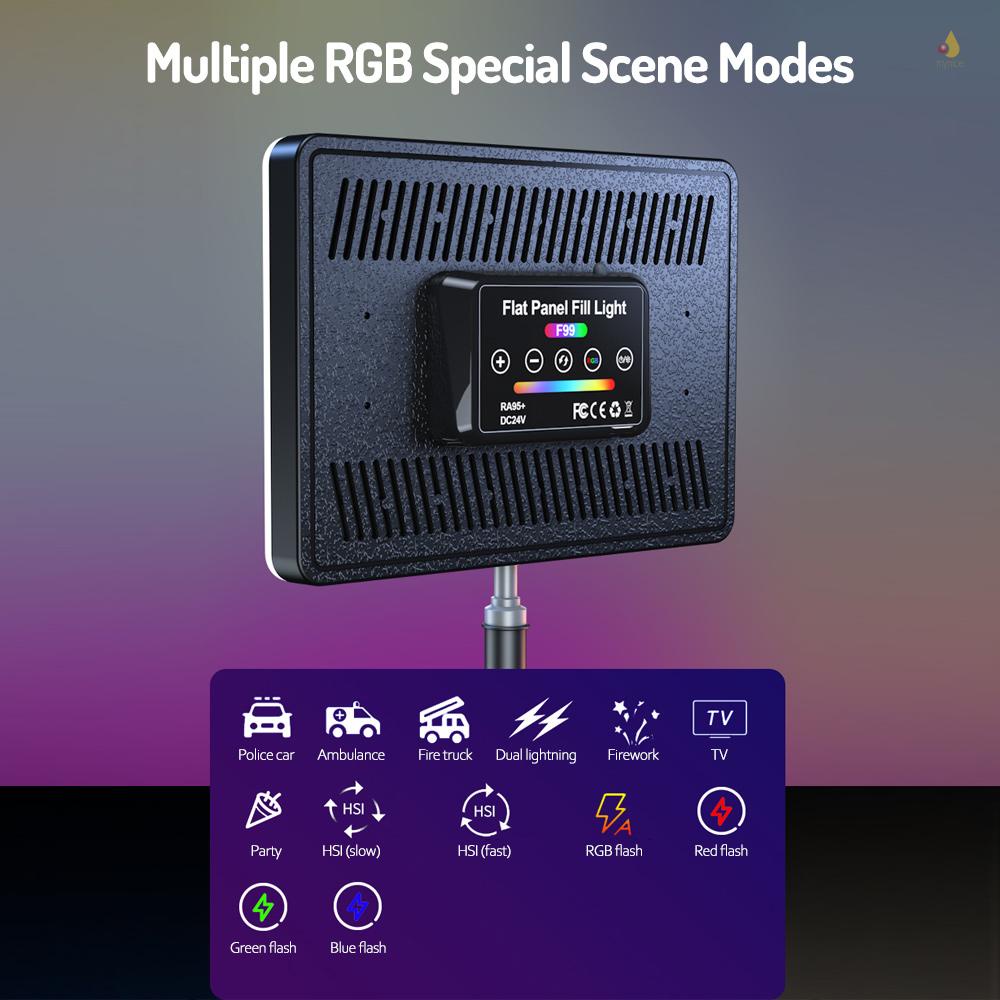 Bảng Đèn LED RGB 40W Nhiều Màu Sắc Nhiệt Độ 3000K-6500K Có Thể Điều Chỉnh Độ Sáng Cao RA95 + Điều Khiển Đầu Bi