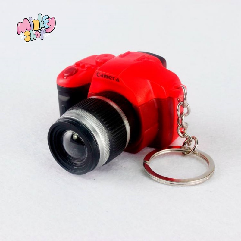 Móc khóa máy chụp ảnh mini cute CÓ ĐÈN chớp móc chìa khóa dây phụ kiện chuyền  túi xách balo oto hottrend 2023-Minkey