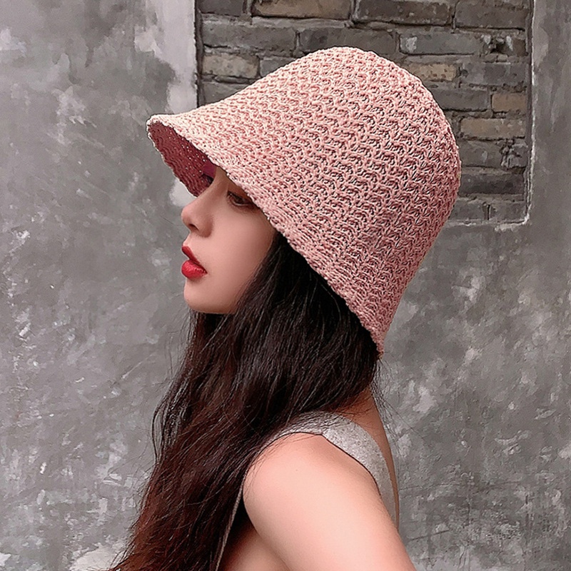 Ygt Mũ Bucket Dệt Kim Thoáng Khí Thời Trang Mùa Hè