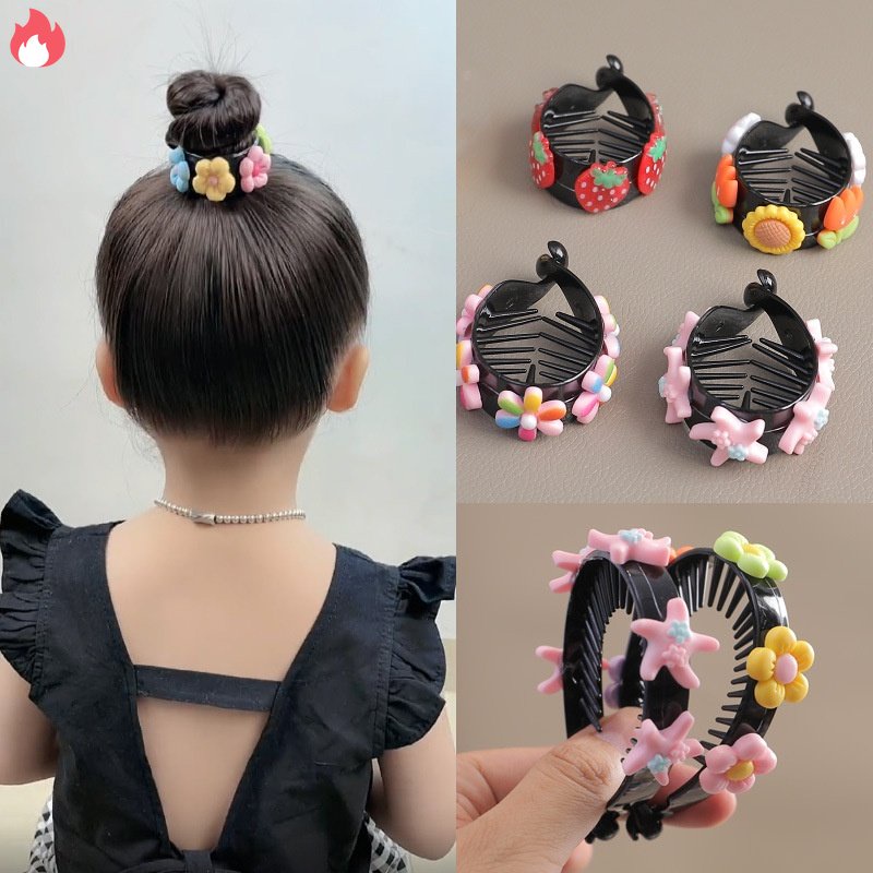 Kẹp Tóc Đuôi Ngựa Cỡ Lớn In Họa Tiết Hoạt Hình Dễ Thương Cho Bé Gái