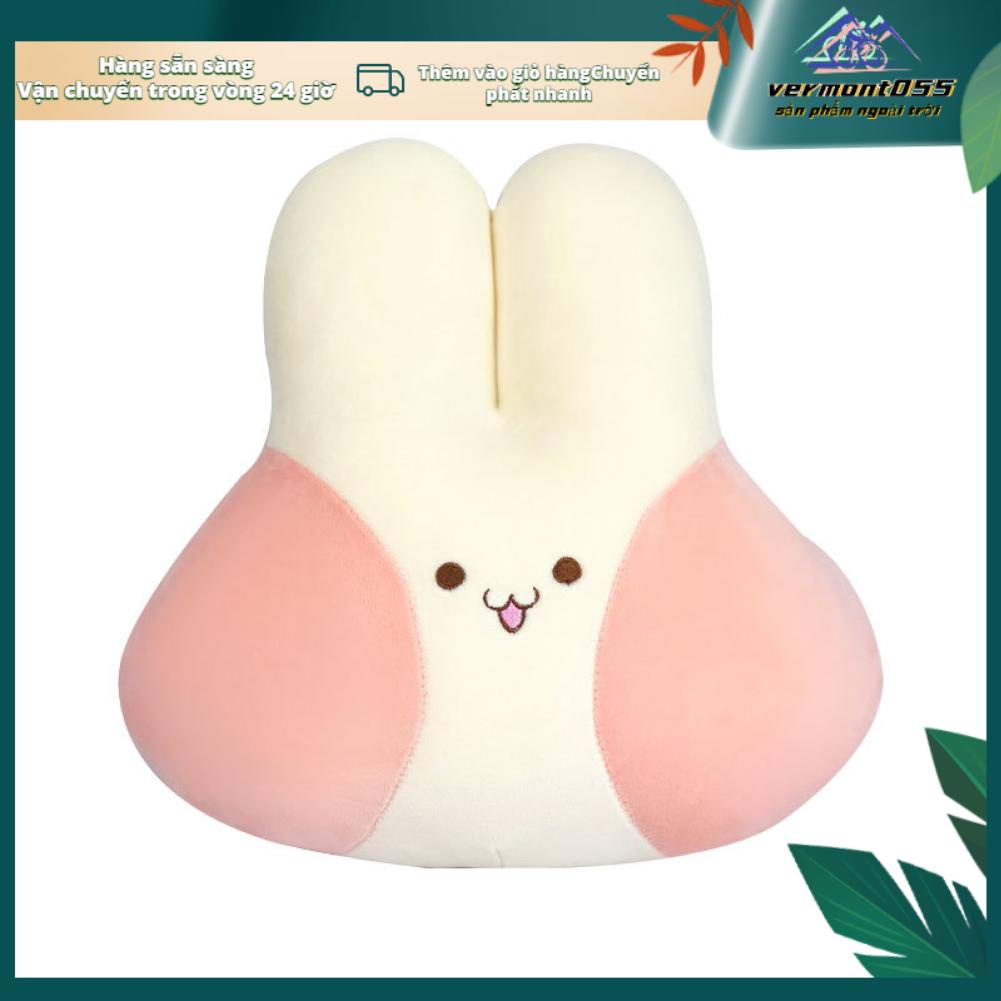 Vermont055 Gối Tựa Đầu Ô Tô Blush Bunny Mềm Mại Thân Thiện Với Làn Da Hoạt Hình Dễ Thương Đệm Ghế Cho