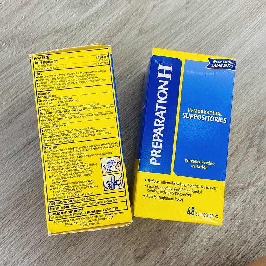 Viên Đặt Trĩ Preparation H Suppositories 48 Viên