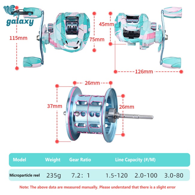 Galaxy Máy Câu Cá 7.2: 1 Tốc Độ Cao 13.2lb Max Drag 5 + 1bb