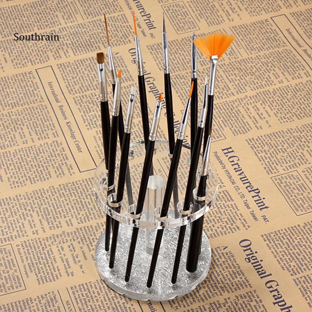 Giá Đỡ Bút / Bút Vẽ Móng Bằng Acrylic Màu Sáng Độ Bền Cao Tiết Kiệm Không Gian Tiện Dụng Cho Salon