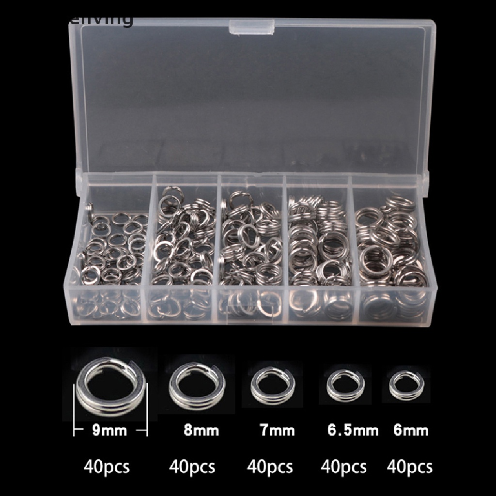 Hộp 200 Vòng Câu Cá Bằng Thép Không Gỉ Chất Lượng Cao