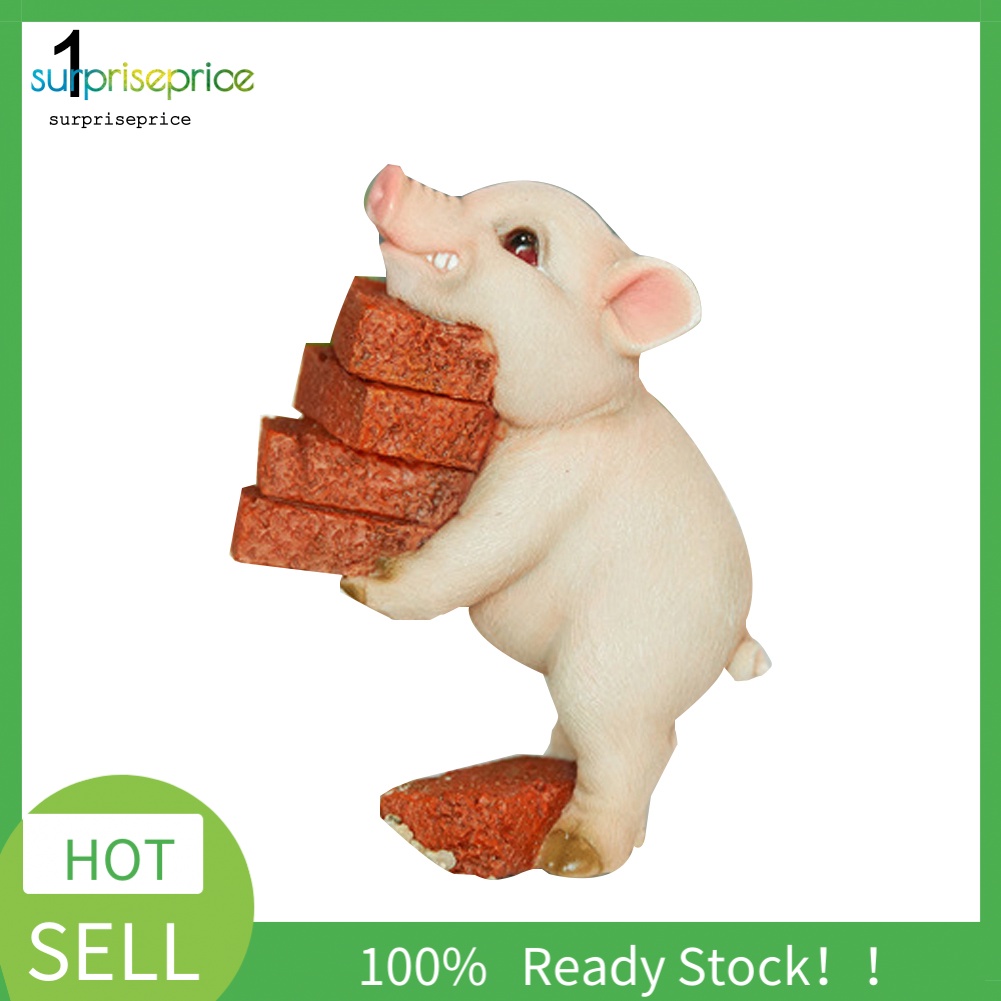 Spa Tượng Heo Đọc Sách Chuyển Động Bằng Nhựa Resin Thủ Công Để Bàn Trang Trí Nội Thấ