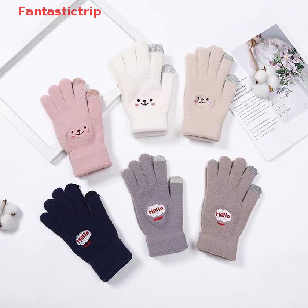 1 Đôi Găng Tay Len Hở Ngón Giữ Ấm Mùa Đông Có Thể Chạm Màn Hình Cảm Ứng Mới
