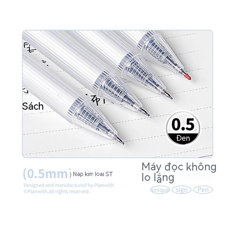 Hộp Bút Mực Gel Trong Suốt Ngòi 0.5mm Dành Cho Học Sinh