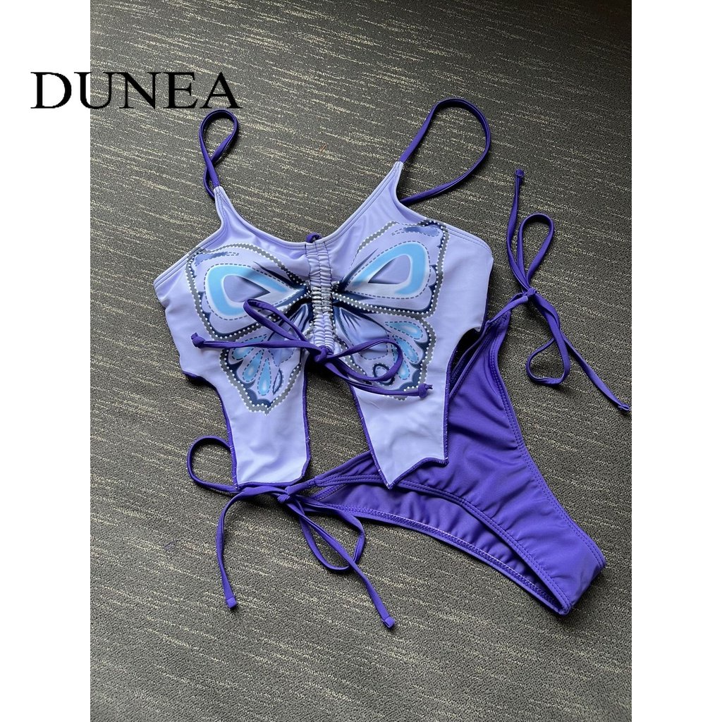 Bộ đồ bơi hai mảnh DUNEA họa tiết bướm thời trang quyến rũ cho nữ