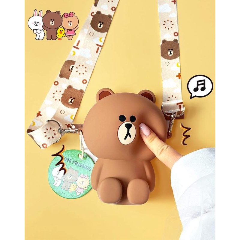 Túi đeo chéo silicon Brown