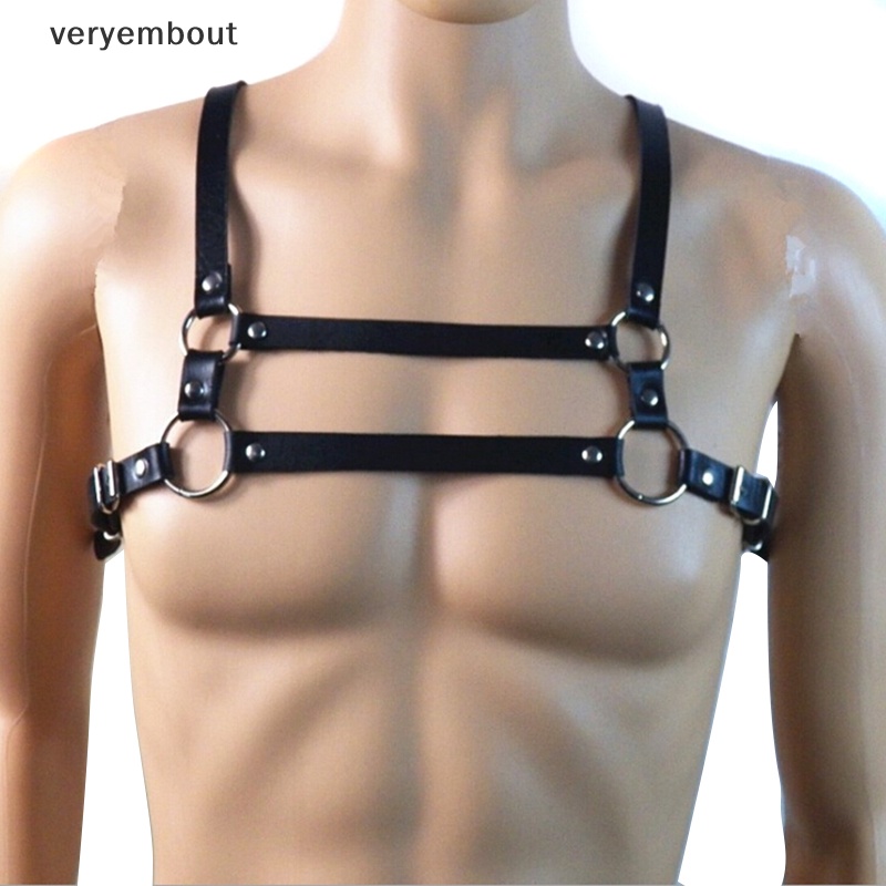 Đai Ngực Giả Da Màu Đen Hóa Trang Tiệc Câu Lạc Bộ Bondage Cho Nam