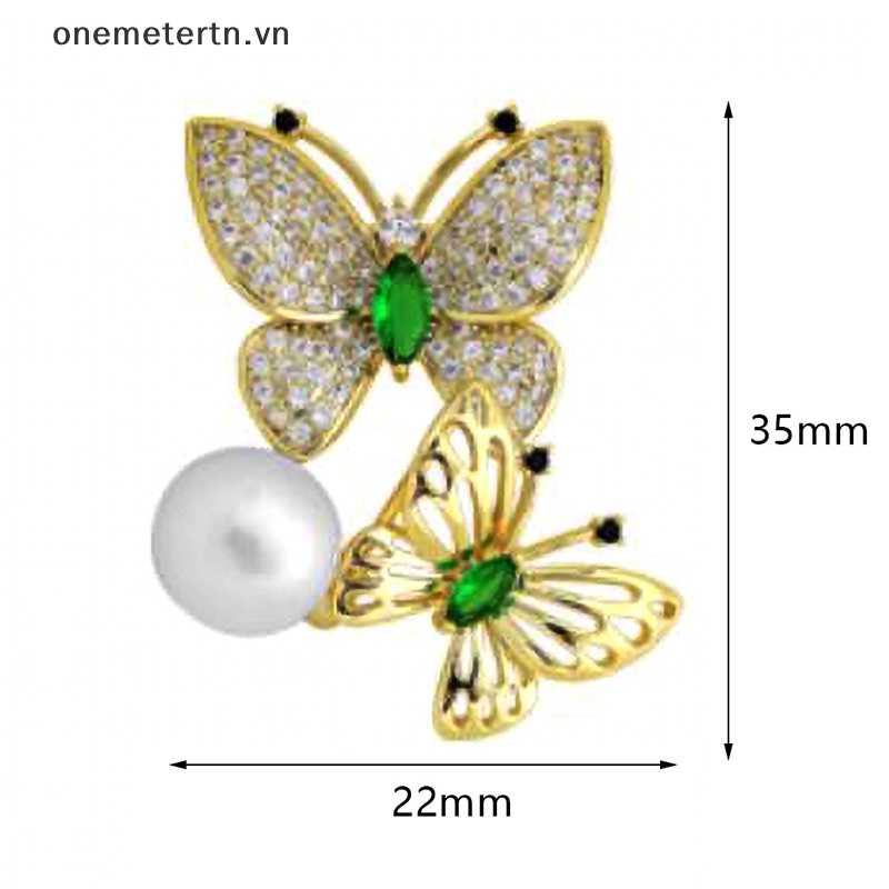Ghim Cài Áo Hình Bươm Bướm Đính Đá Ngọc Trai Nhân Tạo Dành Cho Nữ