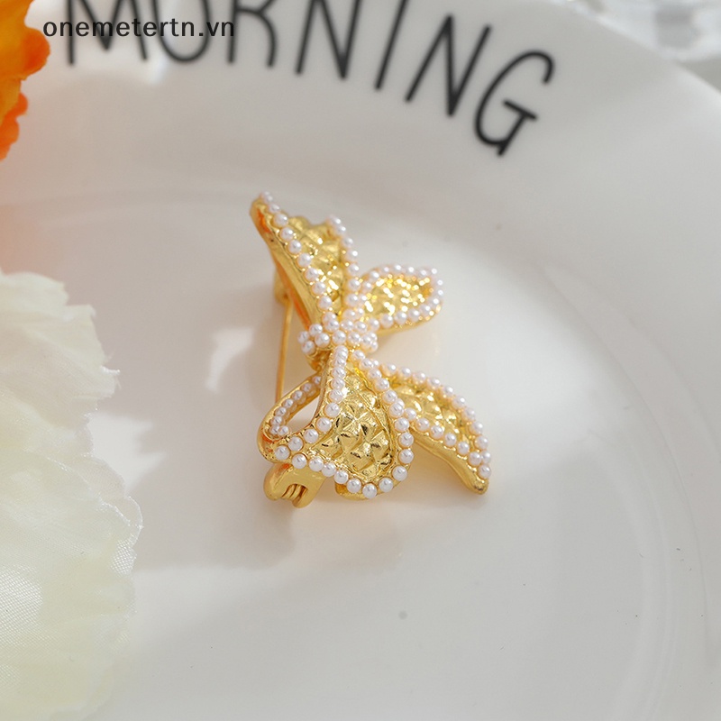 Ghim Cài Áo Hình Chiếc Lá Đính Ngọc Trai Nhân Tạo Thời Trang Dành Cho Nữ