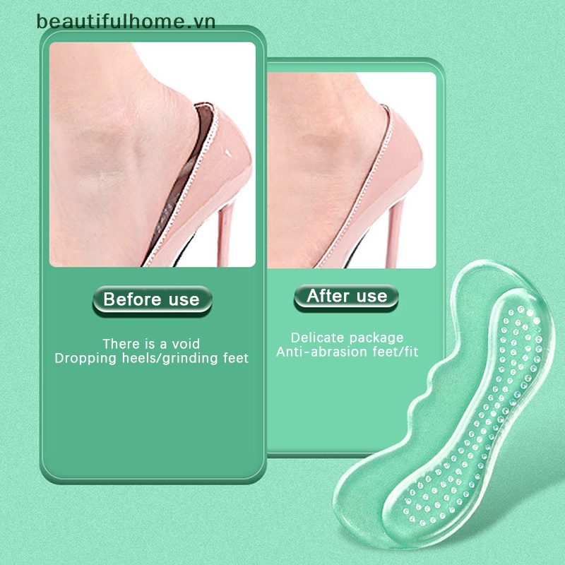 1 Cặp Miếng Lót Giày Cao Gót Bằng Silicone Gel Tiện Dụng
