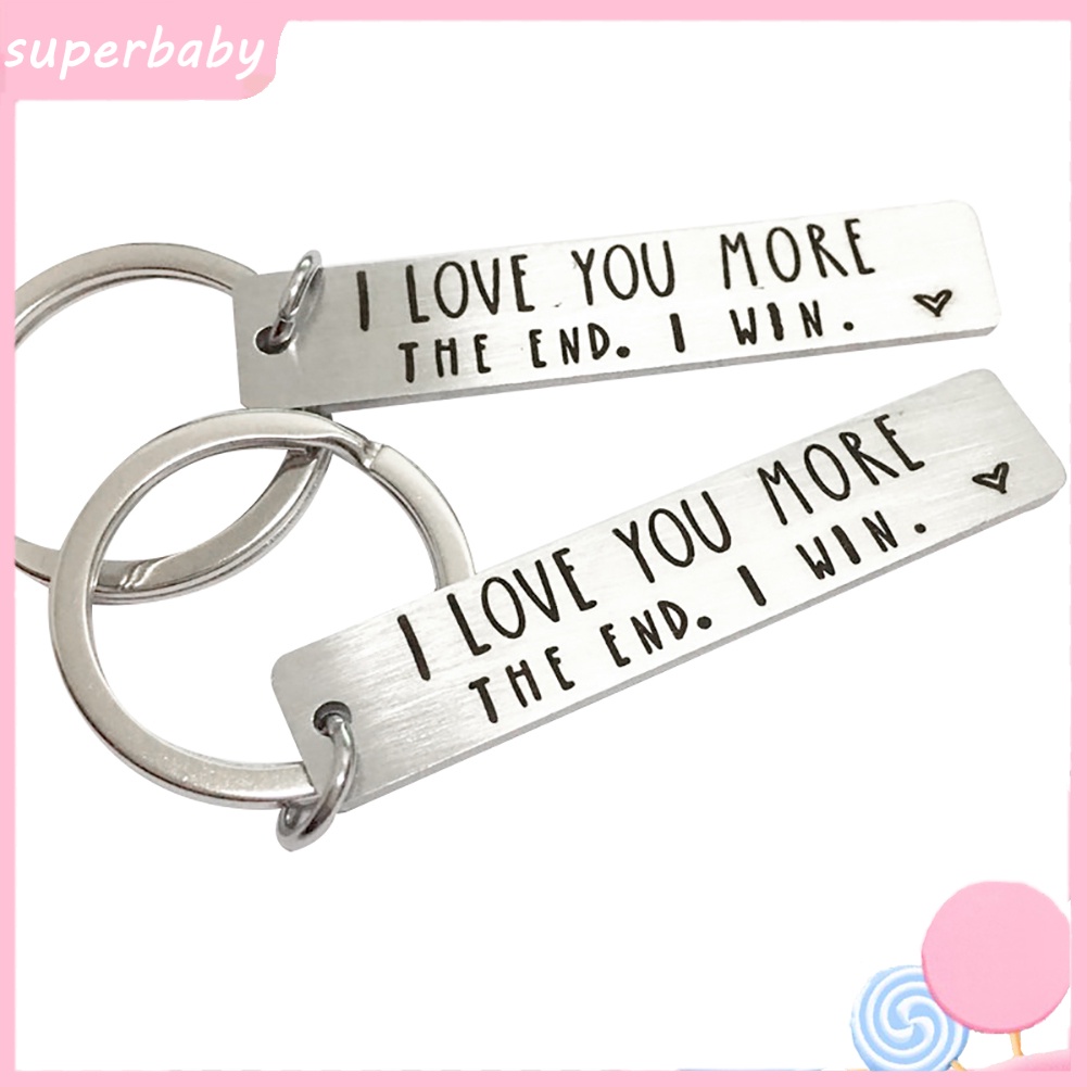 Giá Đỡ Móc Khóa Hình Dải Chữ I LOVE YOU MORE THE END Xinh Xắn