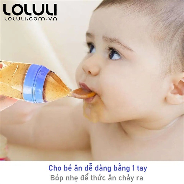 Bình muỗng ăn dặm Loluli nhựa PP và silicon 100ml cho bé ăn dặm uống sữa