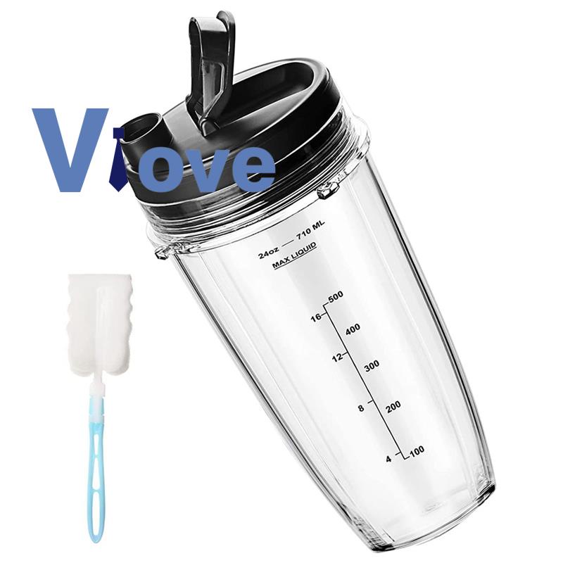 Cốc Trộn 24Oz Có Nắp Đậy Và Cọ Làm Sạch Tương Thích Với Ninja Auto IQ