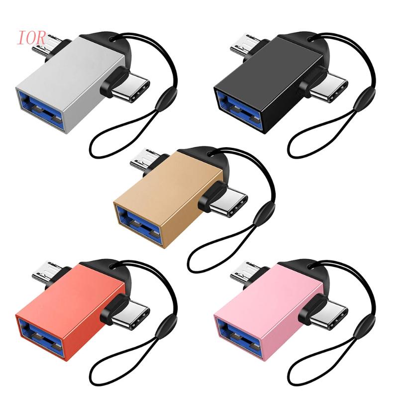 Cáp Sạc Nhanh Chuyển Đổi IOR USB 3.0 Sang Type C OTG 2 Trong 1 Bằng Kim Loại