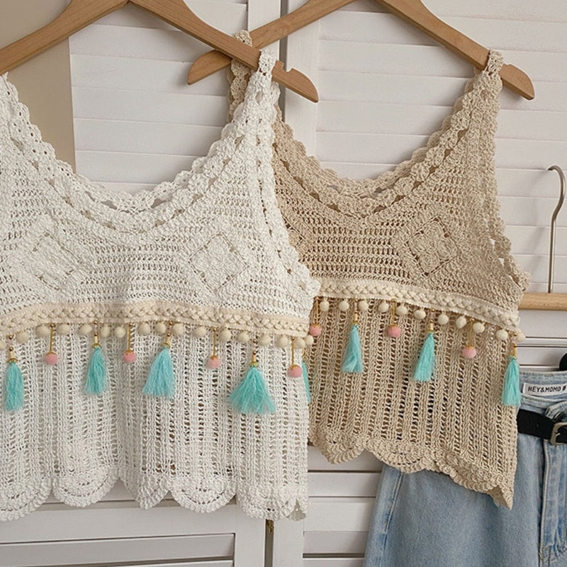 Áo Croptop Dệt Kim Sát Nách Thêu Họa Tiết Ngọt Ngào Cho Nữ