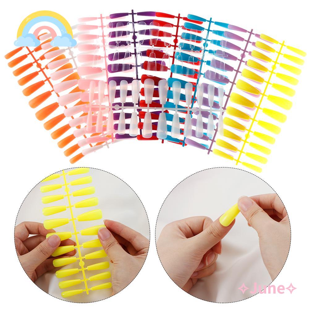 (Hàng Mới Về) Bộ 24 Móng Tay Giả Màu Lì Chất Lượng Cao