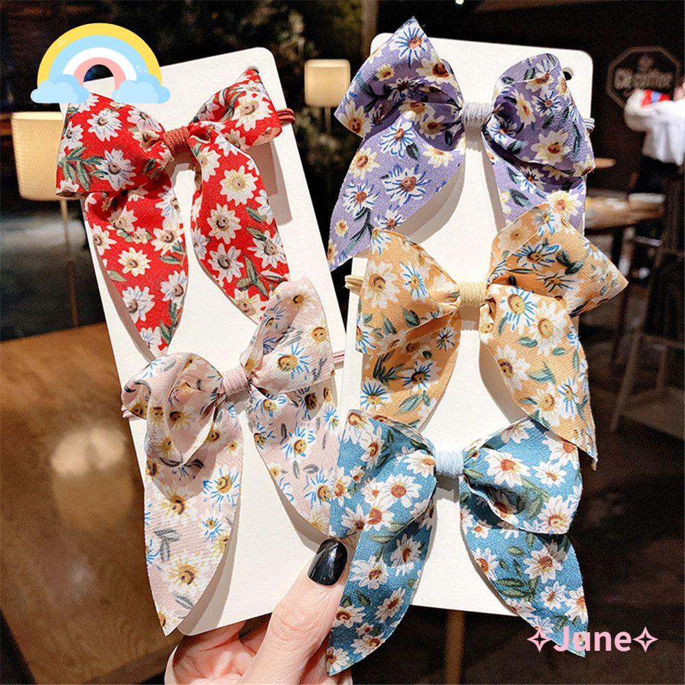 Dây Cột Tóc Ruy Băng Co Giãn Phối Nơ Thời Trang Hàn Quốc Cho Nữ