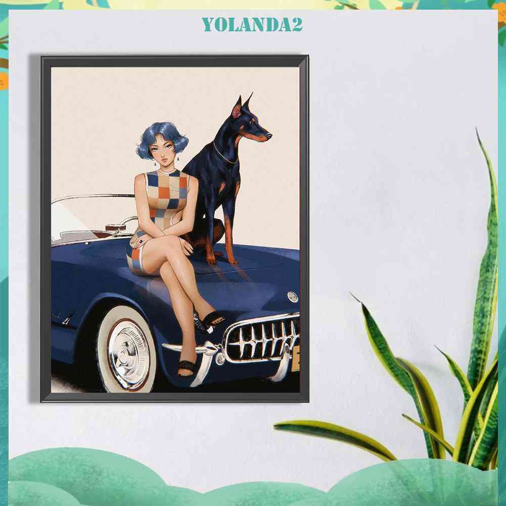 Tranh Đính Đá Kim Cương Toàn Bộ 5D DIY Hình Vẽ Cô Gái Trang Trí Nhà Cửa