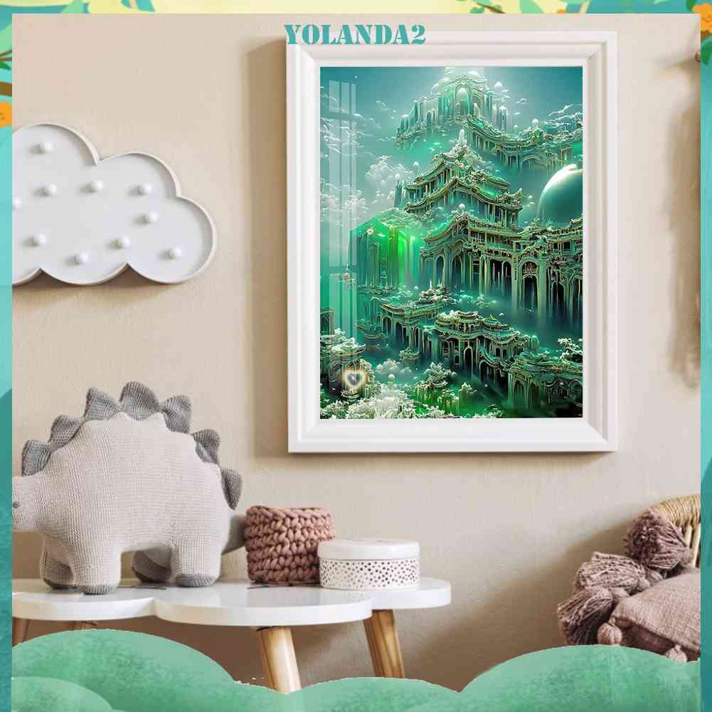 Tranh Đính Đá Kim Cương Toàn Bộ 5D DIY Hình Lâu Đài