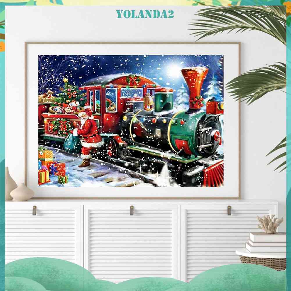 Tranh Đính Đá Kim Cương Toàn Bộ 5D DIY Hình Vẽ Giáng Sinh