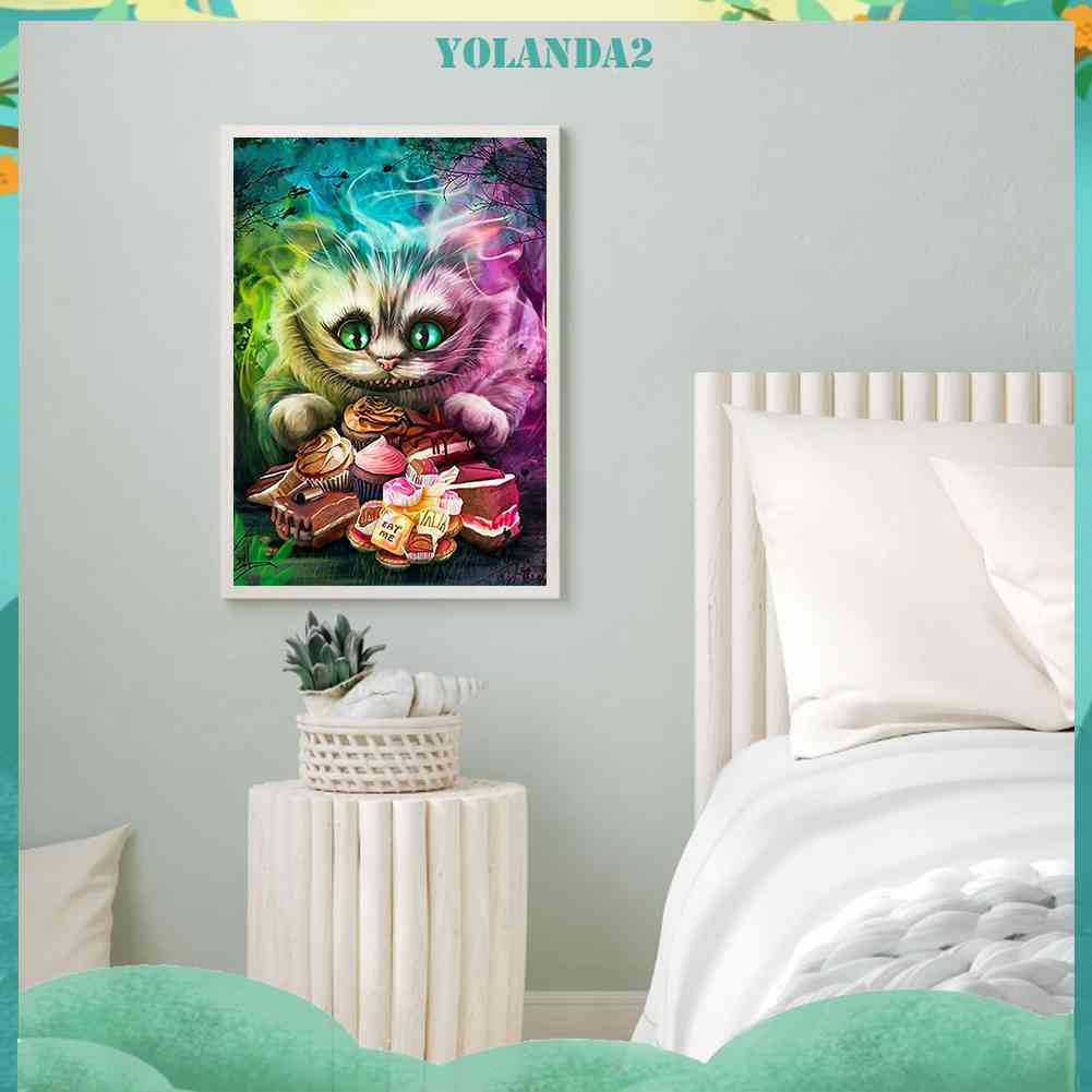 Bộ Tranh Đính Đá 5D Họa Tiết Chú Mèo Độc Đáo Diy Dùng Trang Trí Nhà Cửa