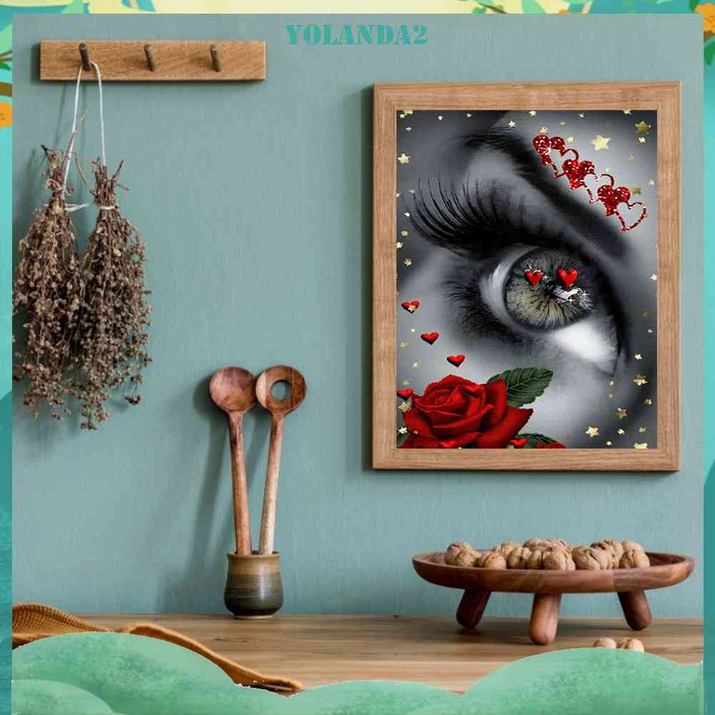 Bộ Tranh Đính Đá 5D Toàn Diện Họa Tiết Đôi Mắt Độc Đáo DIY Dùng Trang Trí