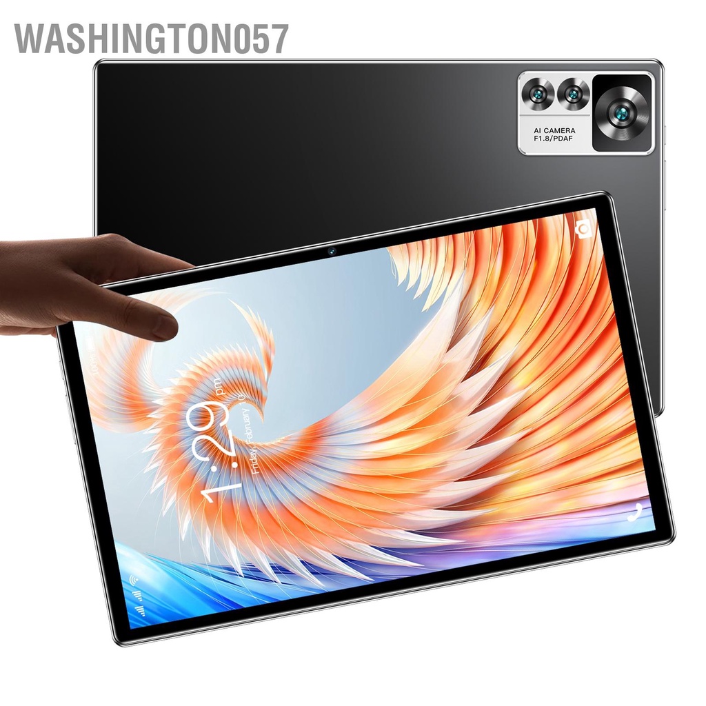 Washington057 Máy Tính Bảng 10.1in CPU Octa Core RAM 8GB ROM 256GB 5GWIFI Trước 800W Sau 1600W Cho Android 12 100‑240V Đen