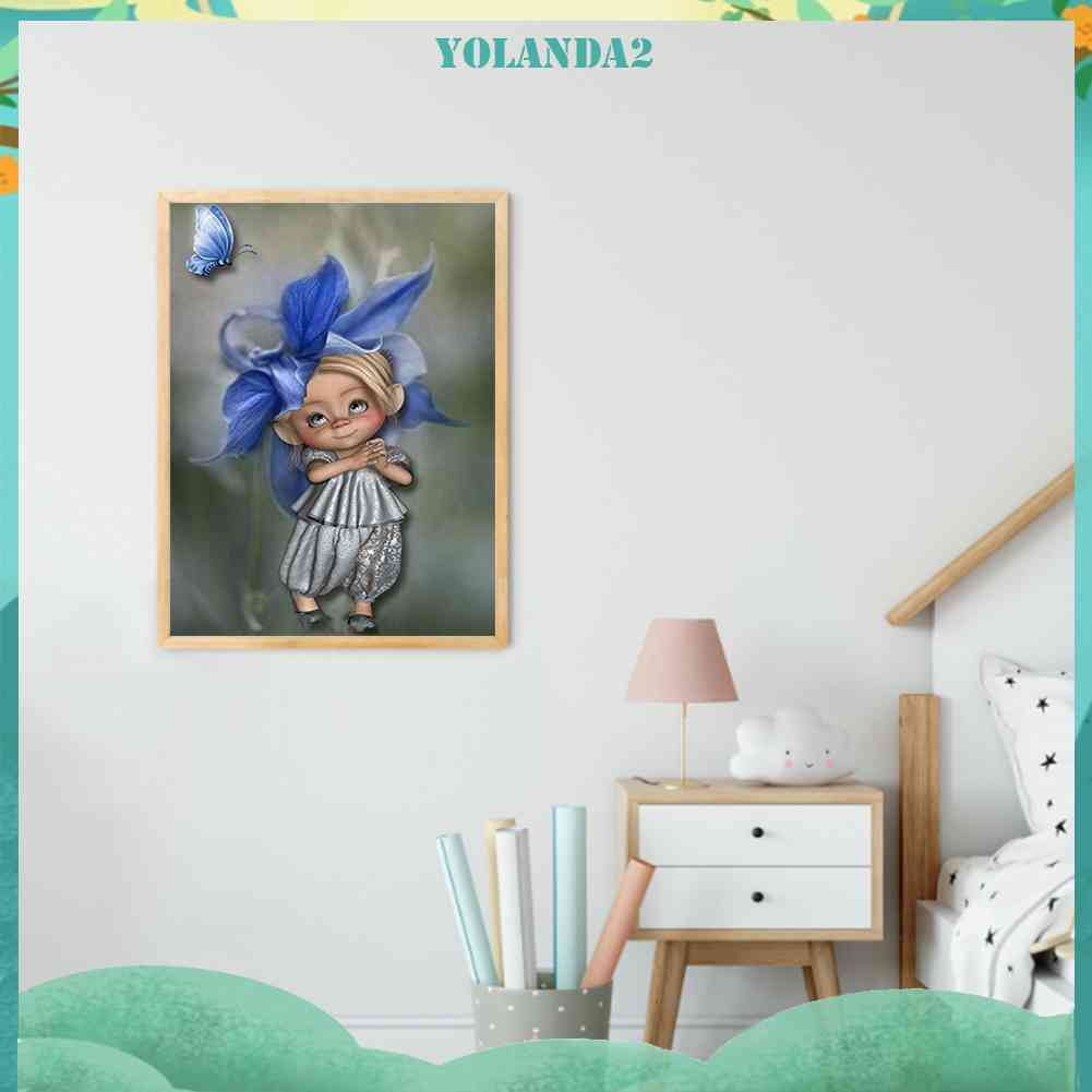 Tranh Đính Đá Kim Cương Toàn Bộ 5D DIY Hình Vẽ Búp Bê Mắt To