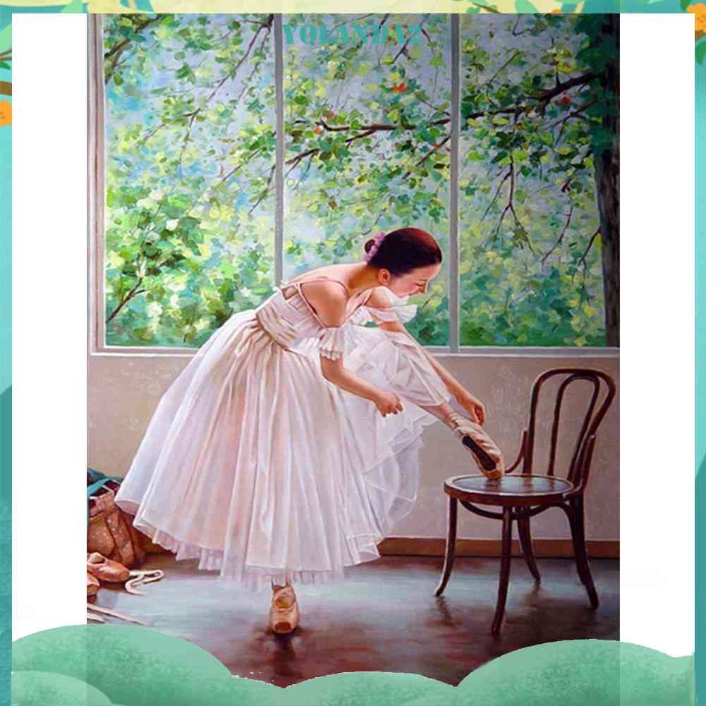 Tranh Đính Đá Kim Cương Toàn Bộ 5D DIY Hình Vũ Công Ba Lê