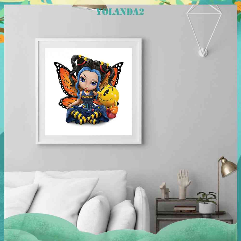 Tranh Đính Đá Kim Cương Toàn Bộ 5D DIY Hình Búp Bê Mắt To