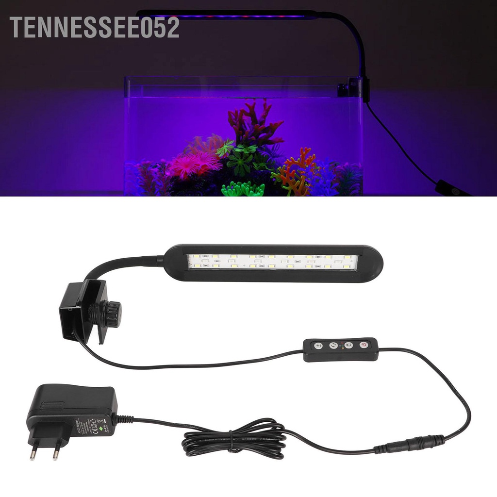Tennessee052 Kẹp Trên Bể Cá Đa Năng Có Thể Điều Chỉnh Độ Sáng Màu Ánh Thời Gian Đèn LED Phích Cắm Châu Âu 100‑240V